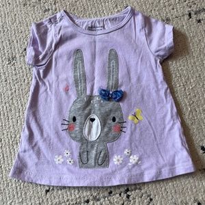 First impressions baby girl size 6-9 months short sleeve shirt purple bunny